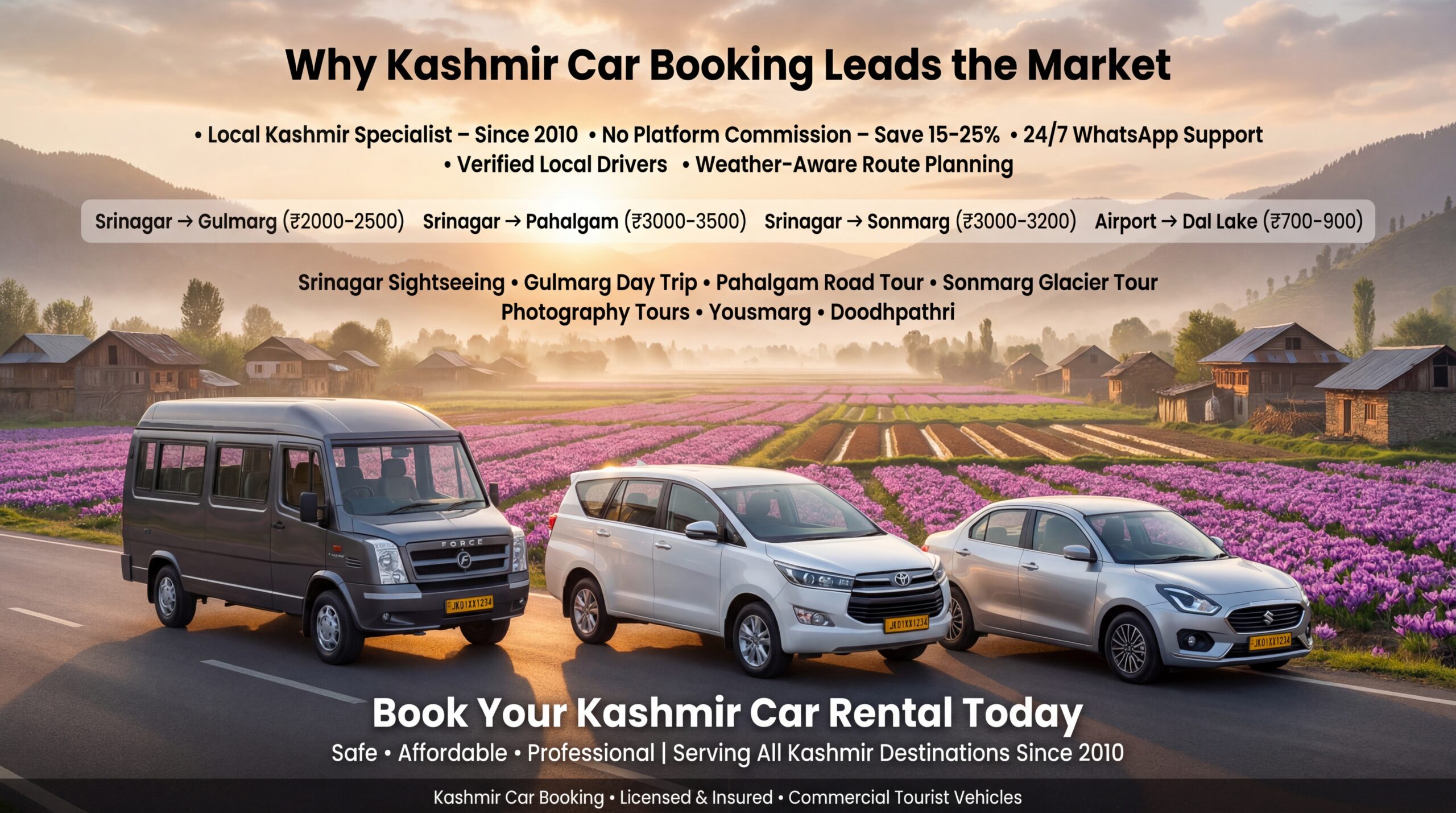 Kashmir Car Rental Service - Best Taxi Rates